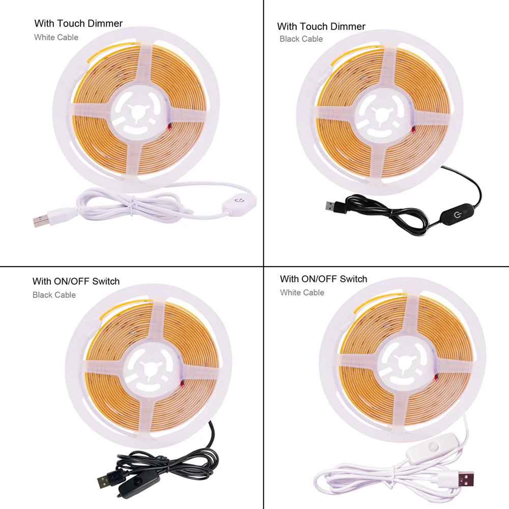 5V-USB-COB-LED-Strip-Light-dimmerabile-Touch-Switch-320LED-m-illuminazione-lineare-ad-alta-densit-2